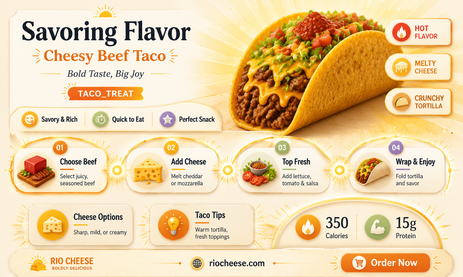 how many calories in a beef taco with cheese
