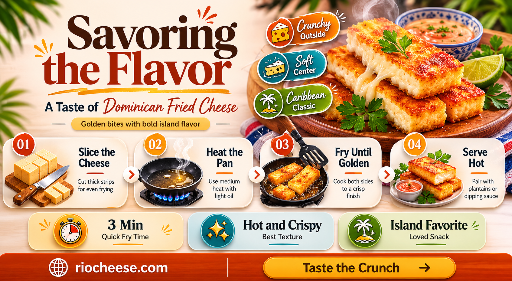 what does dominican fried cheese taste like