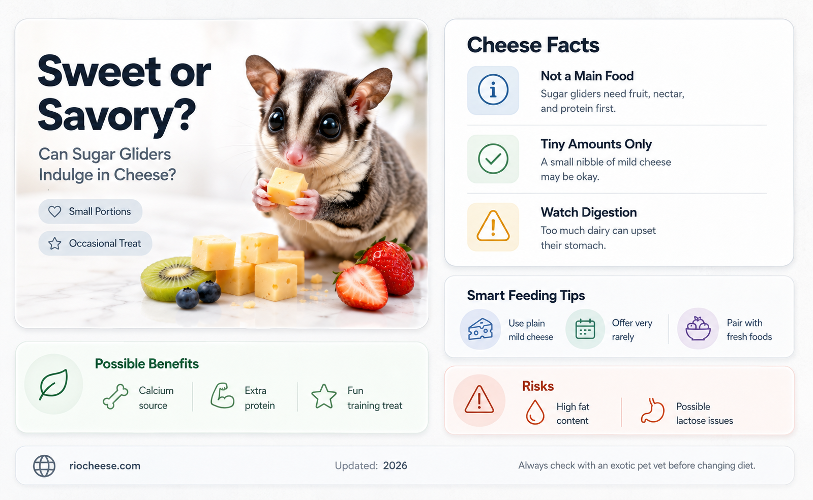 can sugar gliders eat cheese