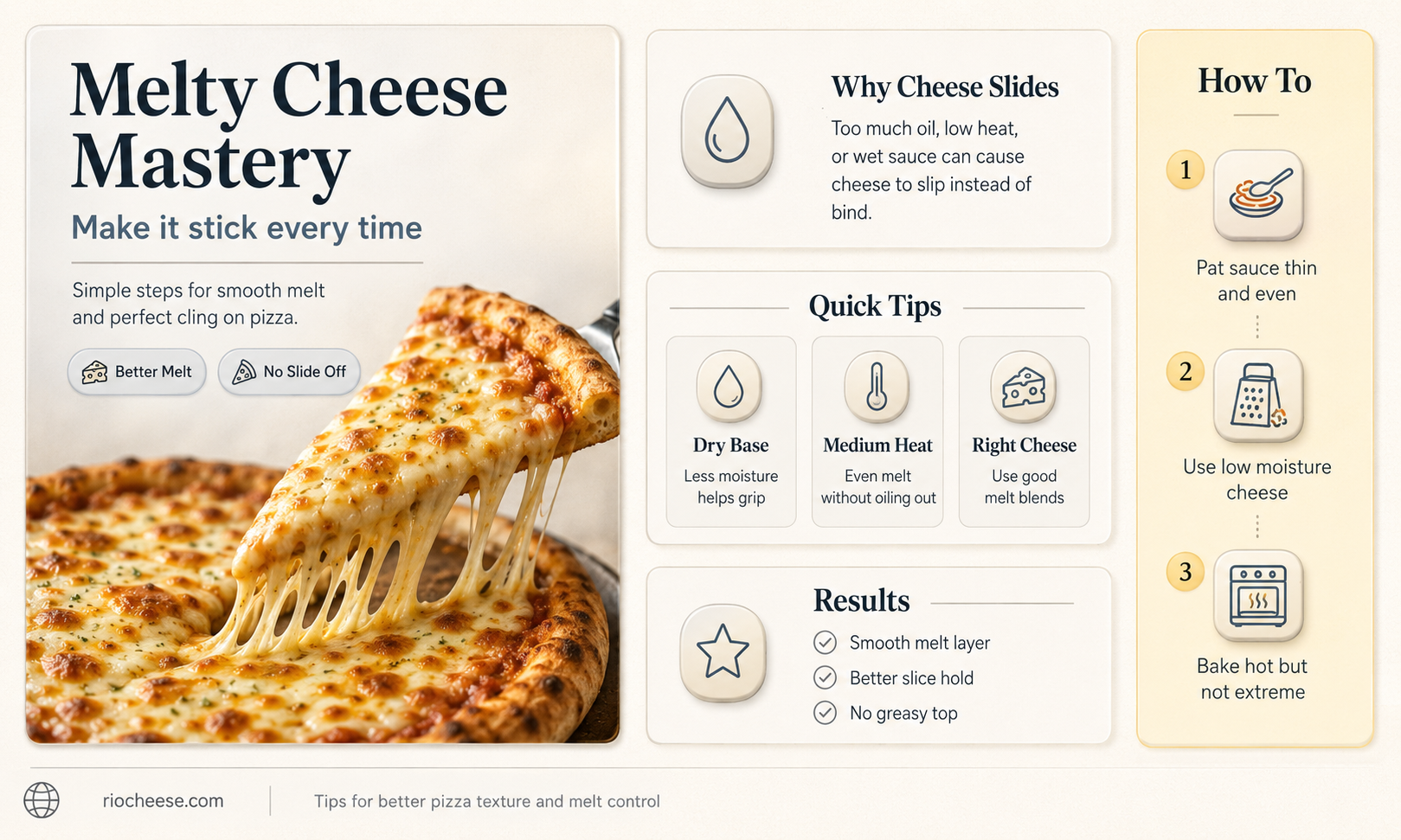 how to get cheese to stick to pizza