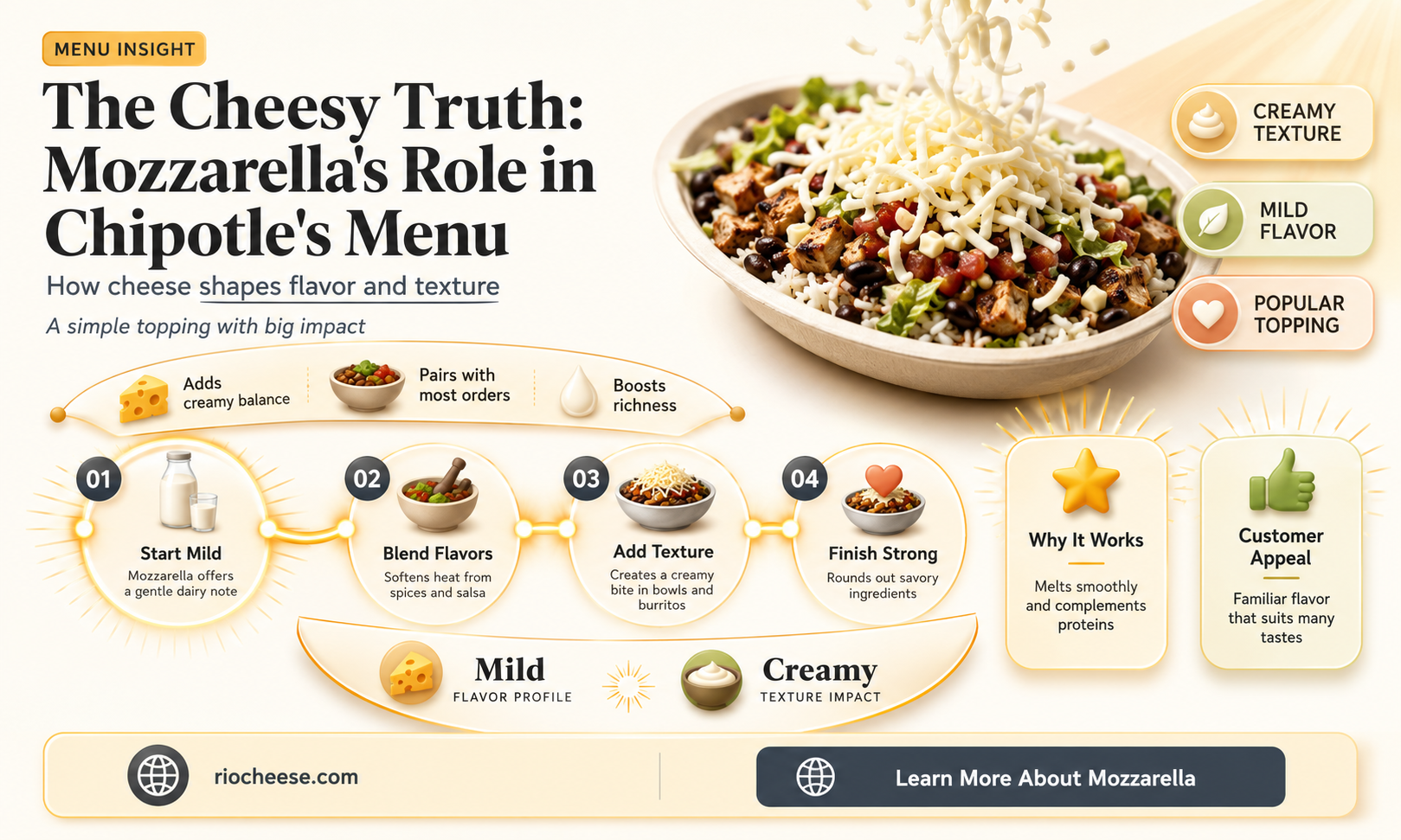 does chipotle use mozzarella cheese