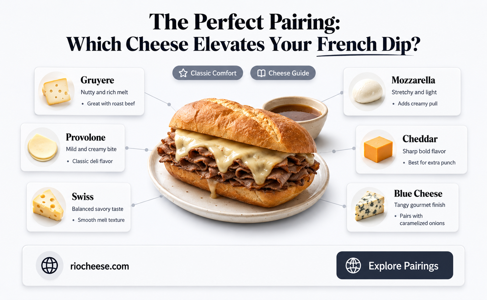 what kind of cheese goes on french dip