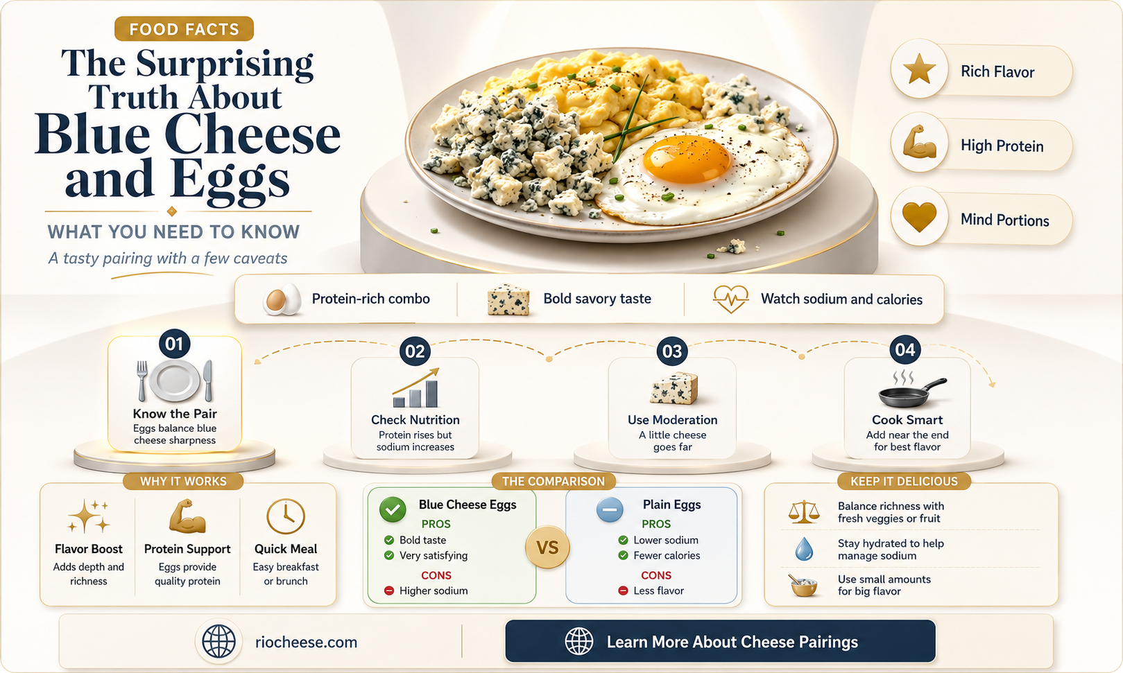 does blue cheese have eggs
