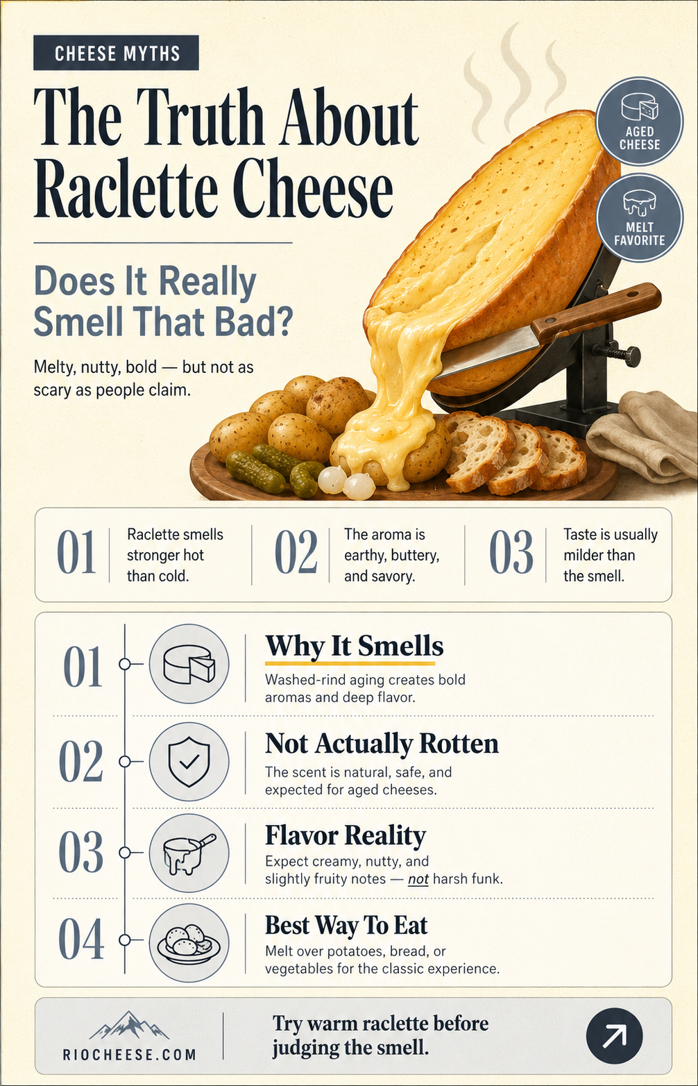 does raclette cheese smell bad