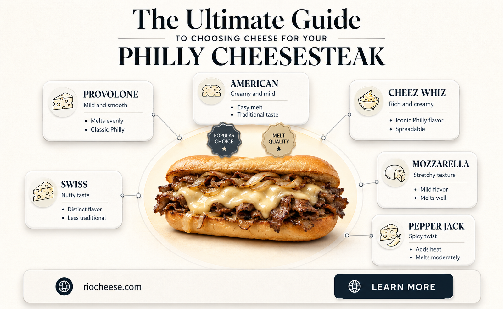 what cheese do you put on a philly cheesesteak