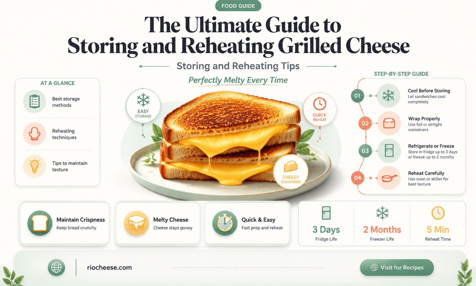 how to store and reheat grilled cheese