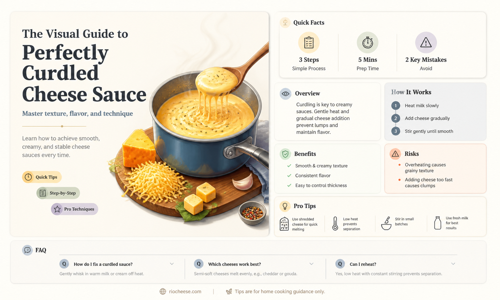 what does curdled cheese sauce look like