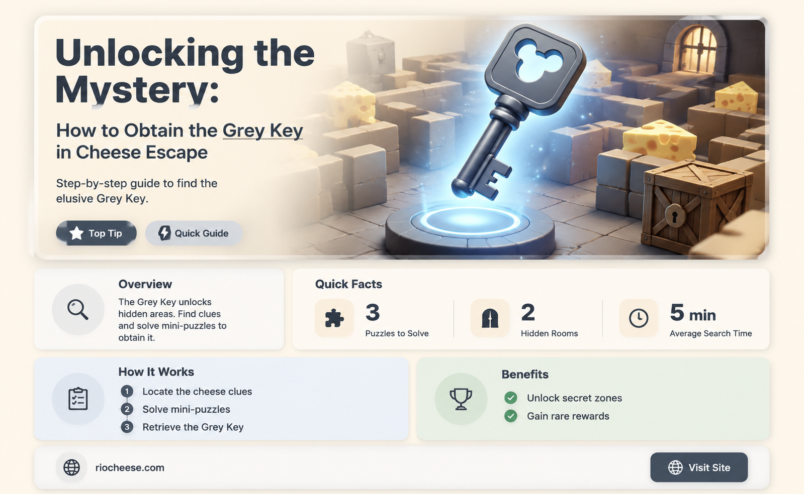 how to get grey key in cheese escape
