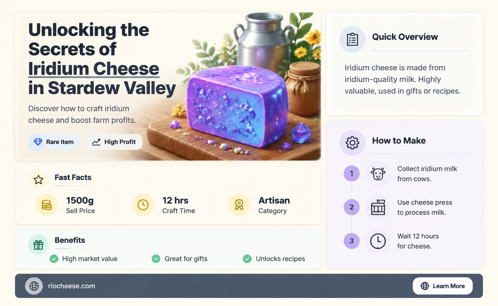 how to get iridium cheese stardew
