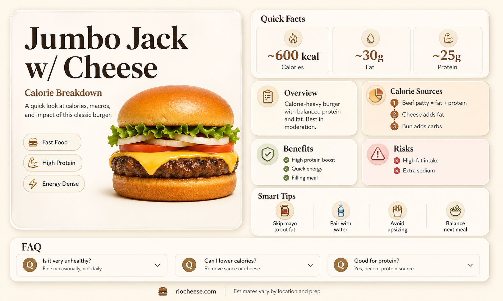 how many calories in a jumbo jack with cheese