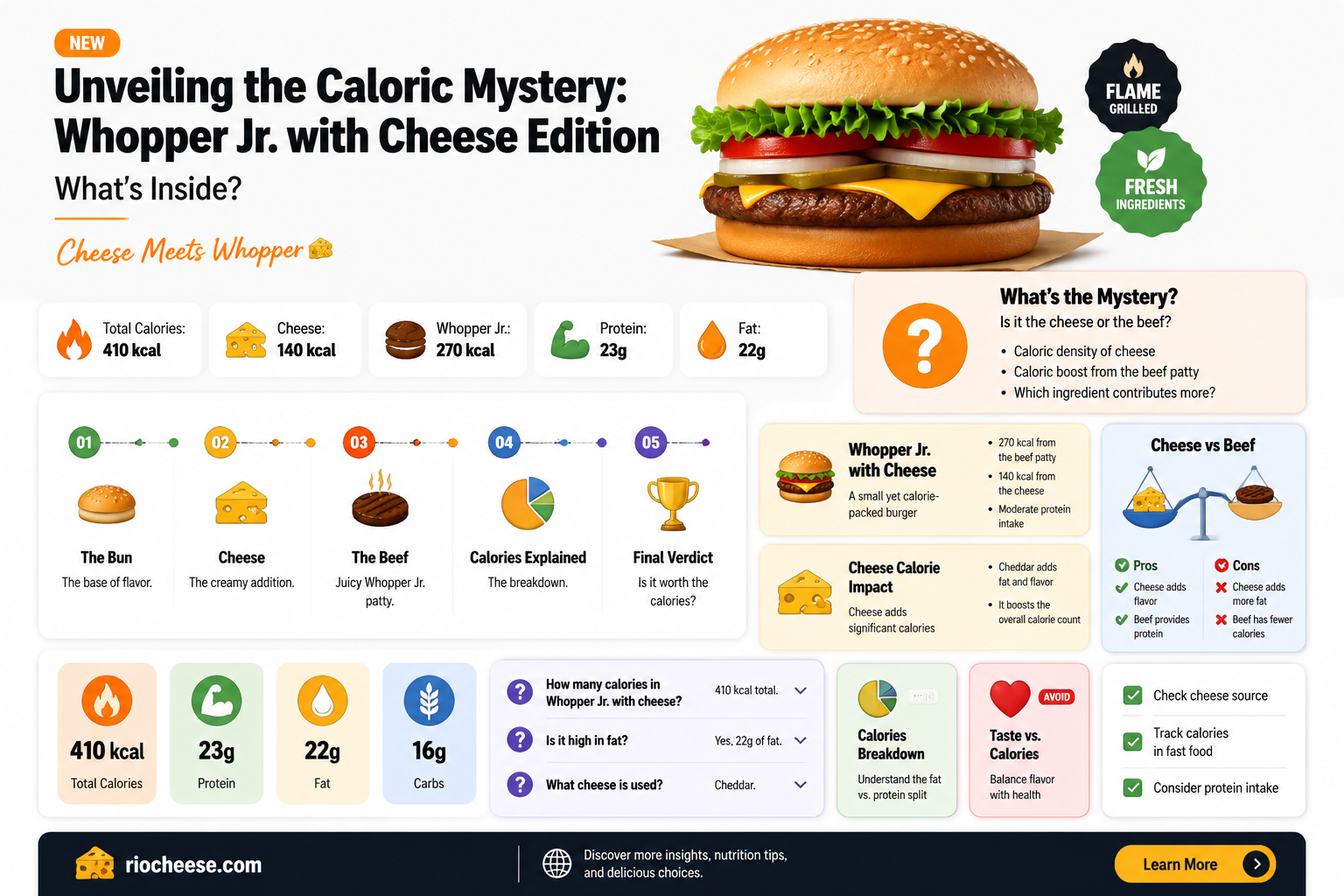 how many calories is a whopper jr with cheese