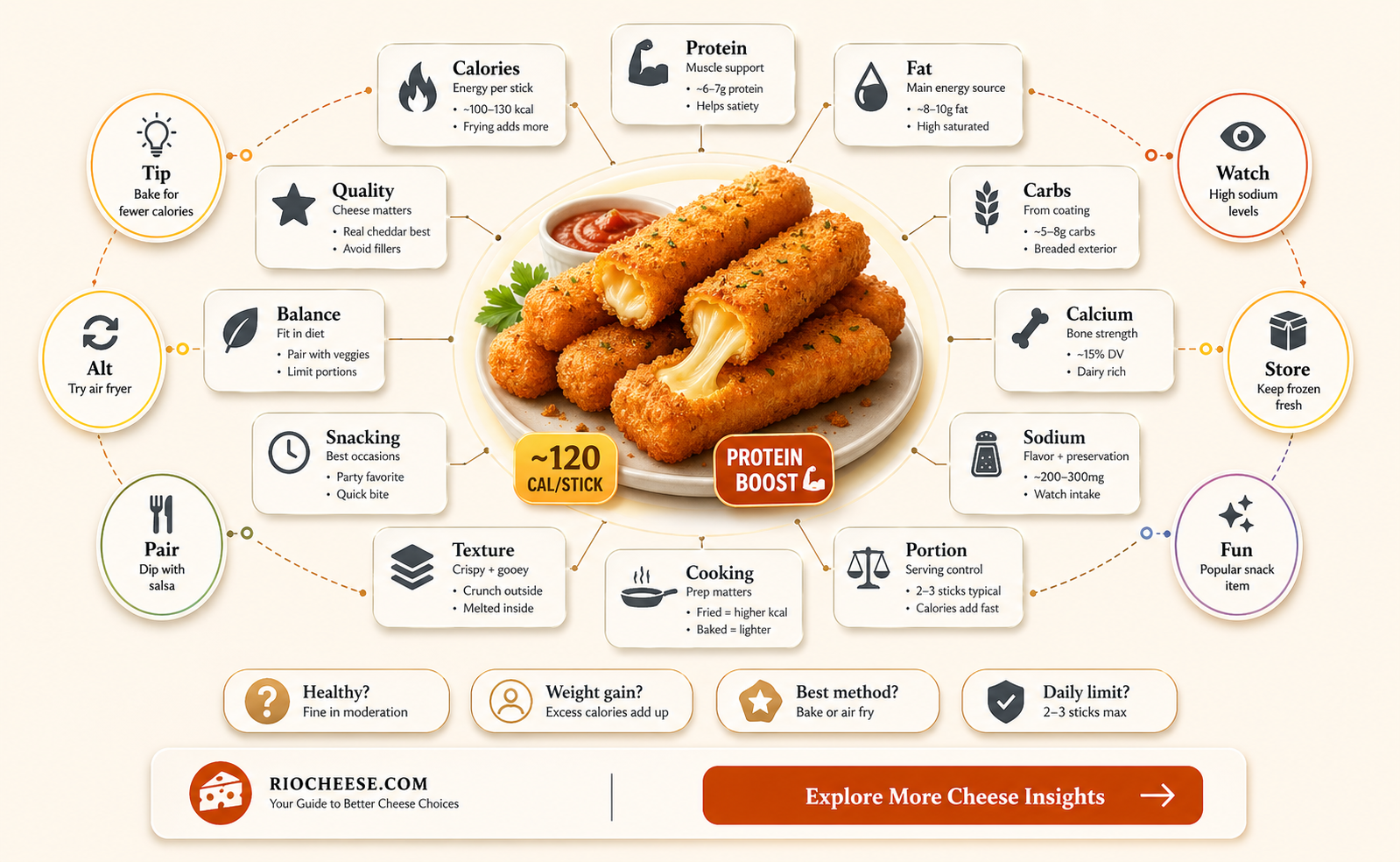 how many calories in a cheddar cheese stick
