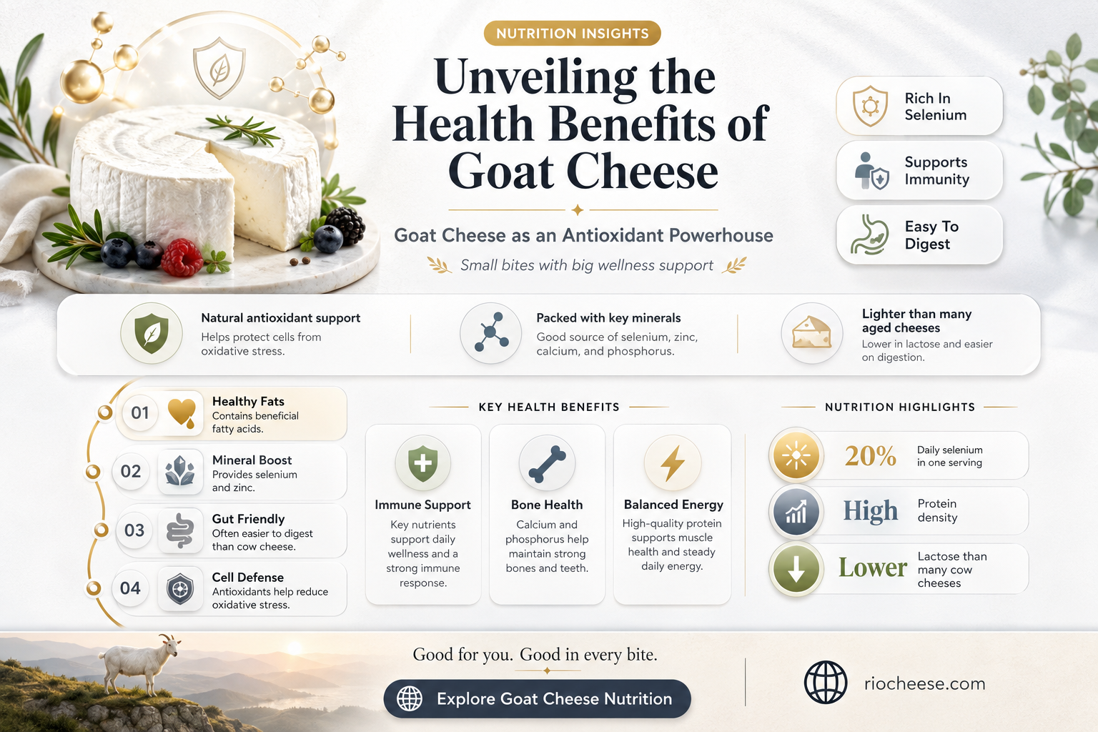 is goat cheese an antioxidant