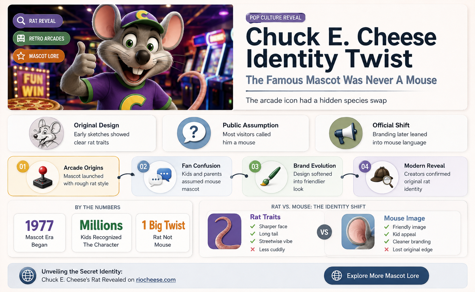 what is the chuck e cheese rats real name