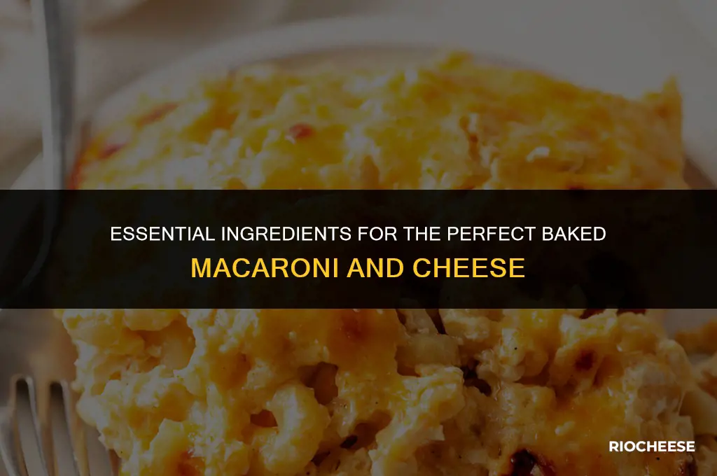 what do you need for baked macaroni and cheese