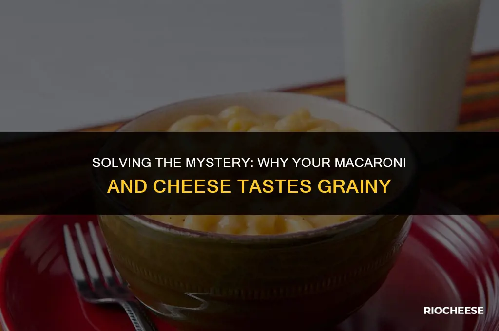 why does my macaroni and cheese taste grainy